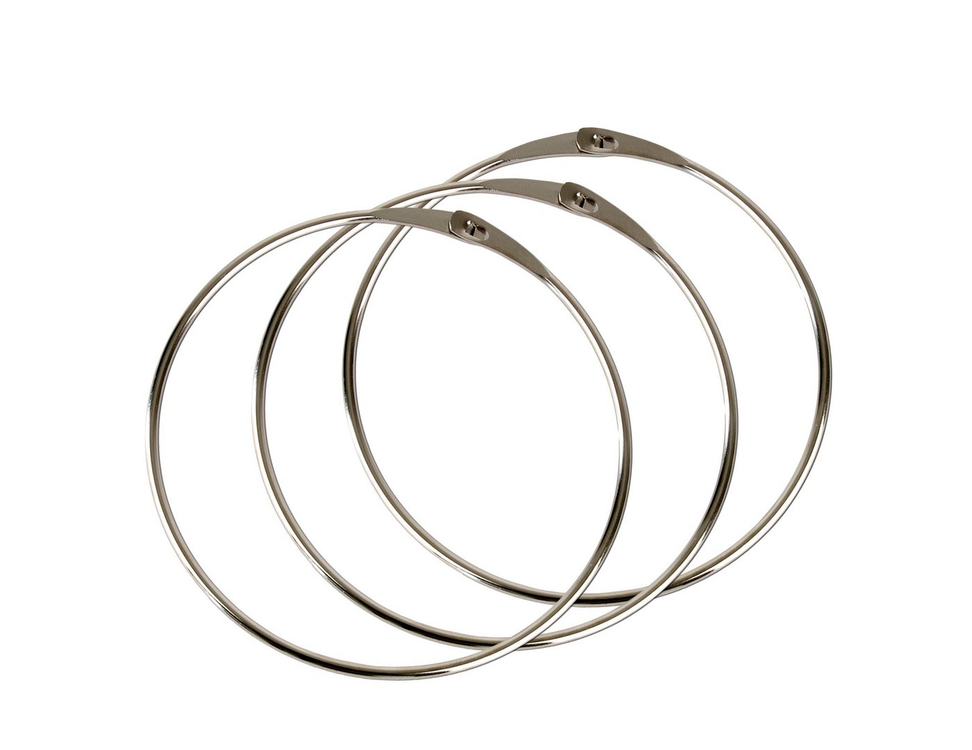 BigDean Schlüsselanhänger Warenring Schlüsselring 150mm mit Schnellverschluss (Set, 3-tlg., XXL Schlüsselring), Schnellverschluss, Retro, Stahl Verzinkt von BigDean