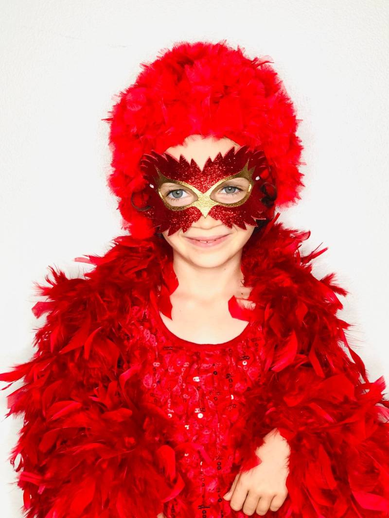 Rote Phoenix Maske - Eule Schwan Flamingo Vogel Glitzer Kostüm Halloween Purim Anzieh Karneval Angry Bird von BigImaginationDesign