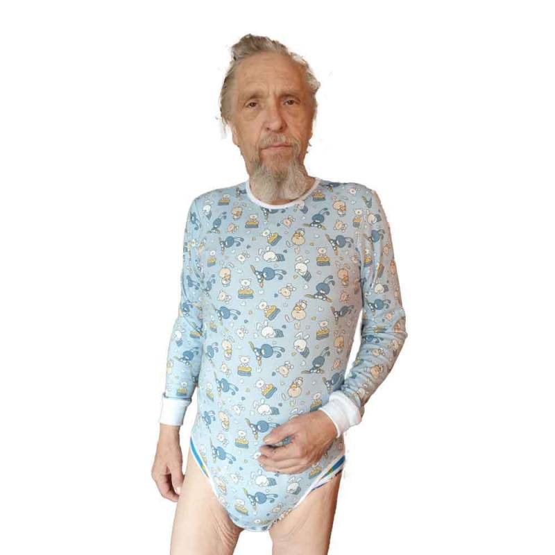 Abdl Wickelbody „Hasenparade" - Langarm Mit Bündchen von BigKiddyfee