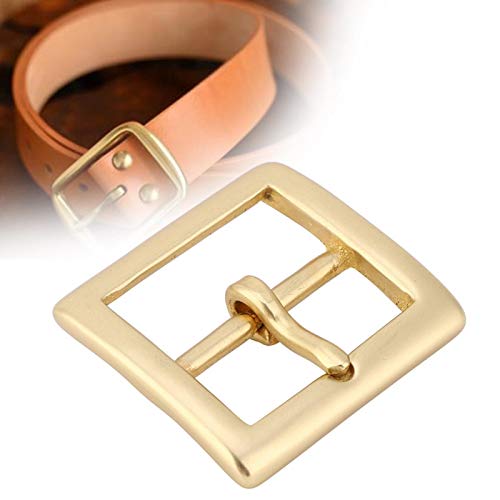 BigKing Gürtelschnalle,Single Pin Gürtelschnalle Messing Gürtelschnalle Single Pin End Bar Ferse Gold Leder Craft Bag Hardware Zubehör 40x56mm von BigKing