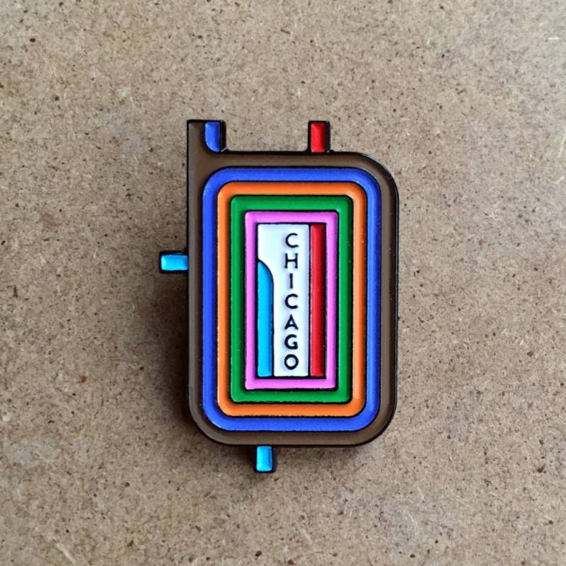 Chicago Loop Map Emaille Pin - Bunter Der Cta L Des Loops. Tolles Geschenk Nimm Das L von BigLeaguePins