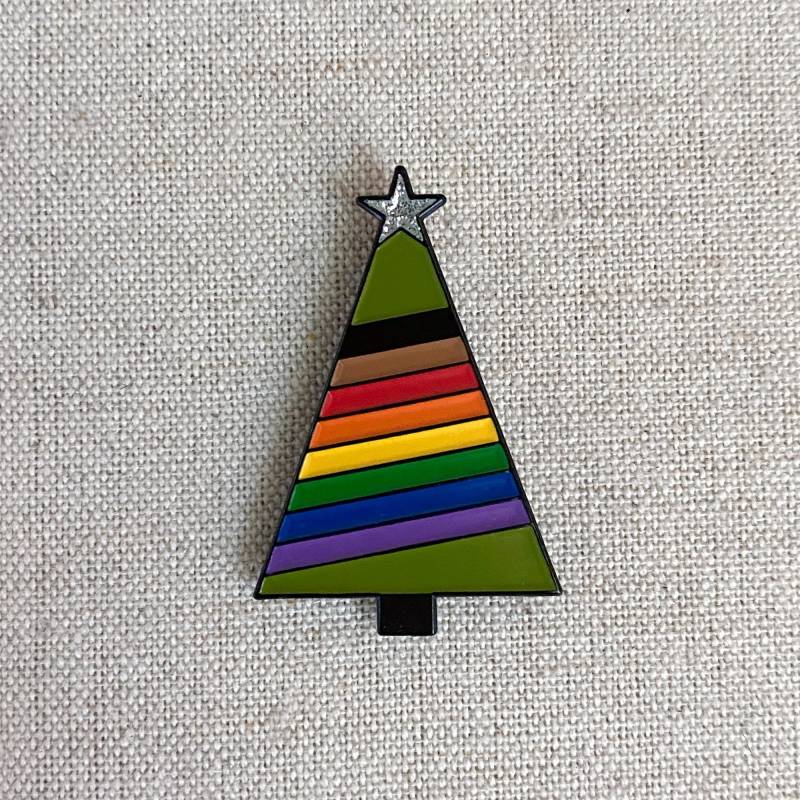 Regenbogen Gestreifter Tannenbaum Emaille Pin - Up Your Holiday Style With A Rainbow Christmas Tree Pin Rot Und Grün. Lgbtq Pride Geschenk von BigLeaguePins