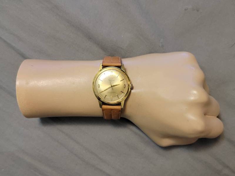 Seltene Vintage Waltham Dynaflow 41 Juwelen Gold Platte Automatikuhr von BigLouAntiqueGems