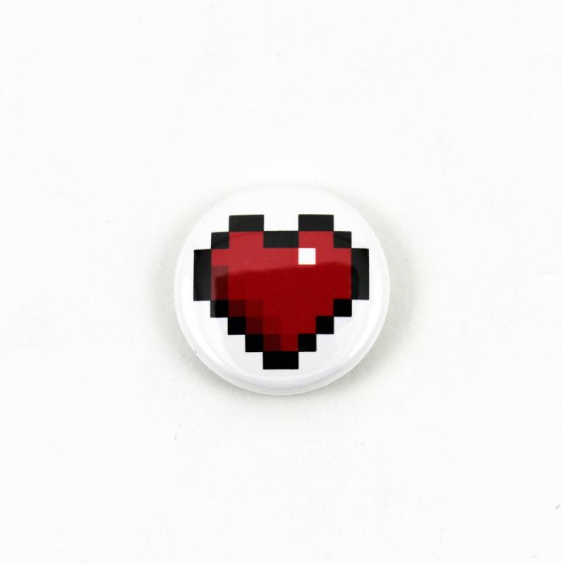 8-Bit-Pixel Herz | 1 Zoll Pinback Button Videospiel Lieben Nes Erinnerungen von BigMeanPunk