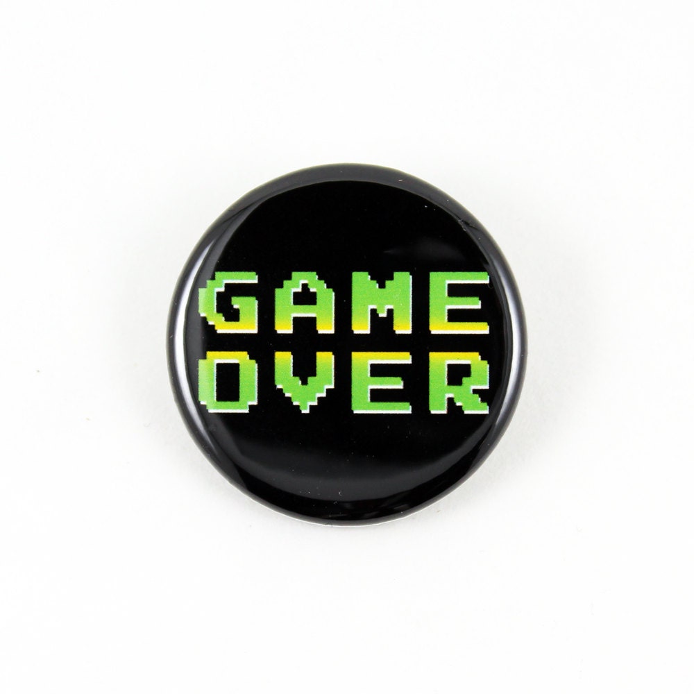Game Over Button 8-Bit Retro Gaming Nostalgie von BigMeanPunk