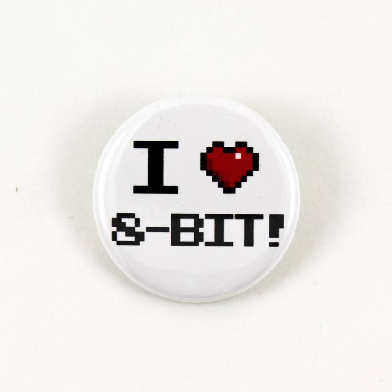 8-Bit Gaming Button Pixel-Herz Im Classic Retro Style | 3, 5 cm von BigMeanPunk