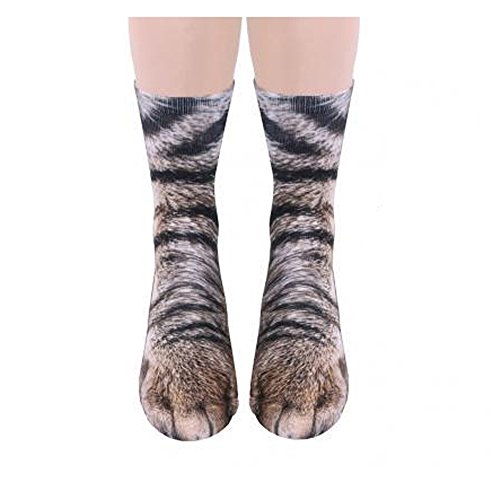 BigNoseDeer Unisex Erwachsener Nette Miezekatze-Katzen-Tatzen-Socken, Tierpfote 3D Simulationsdruck Mannschaftssocken, Für Frauen, Männer, 1 Paare von BigNoseDeer