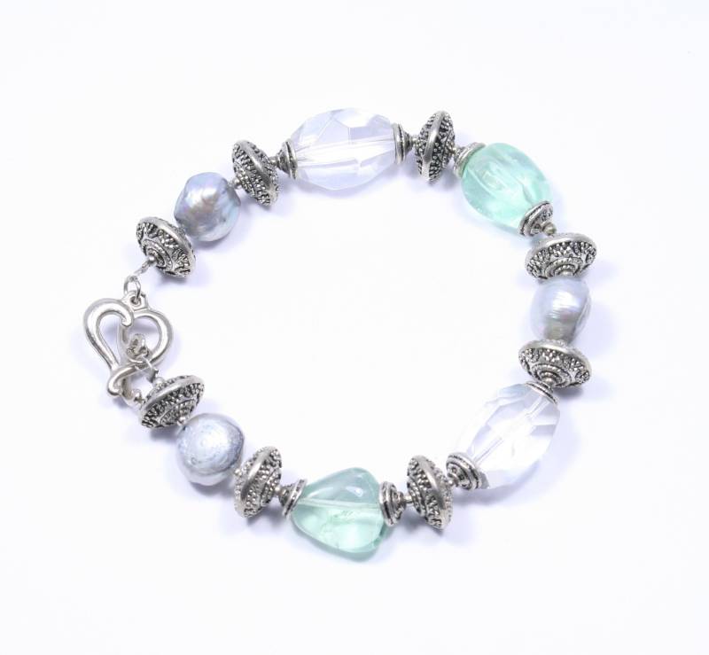 Fluorit Kristall Perlen Armband - Edelstein Perlenarmband Halbedelstein Schmuck Big Skies von BigSkiesJewellery