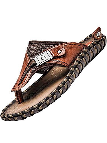 Bigassets Herren Handarbeit Leder Flip Flops Strand Hausschuhe Brown EU 38 Bigassets Herren Handarbeit Leder Flip Flops Strand Hausschuhe Brown EU 38 von Bigassets
