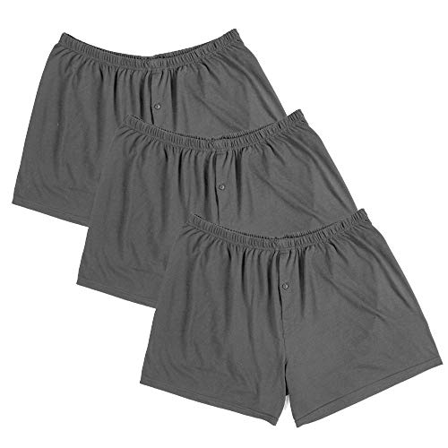 Bigdale Weite Boxershorts Herren 3er-Pack - American Boxers - Unterhosen Übergrößen - Amerikanische Boxer-Shorts Baumwolle - Grey/Grey/Grey, 3XL von Bigdale