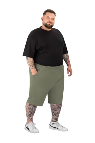 Bigdale Freizeit-Shorts Baumwolle in Übergrößen | Kurze Hosen Herren große Größen | in vielen Farben | Kurze Freizeithose Herren Übergröße 3XL 4XL 5XL 6XL 8XL 10XL 12XL 15XL - Military Green, 6XL von Bigdale