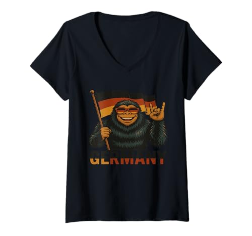 Damen Bigfoot Germany Rock 3. Oktober Deutscher Tag der Einheit T-Shirt mit V-Ausschnitt Damen Bigfoot Germany Rock 3. Oktober Deutscher Tag der Einheit T-Shirt mit V-Ausschnitt von Bigfoot 3rd of October Tee Gifts