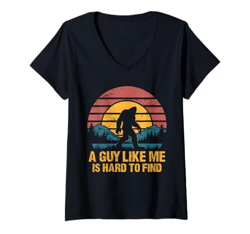 Damen Lustiger Bigfoot Ein Typ wie ich ist schwer im Wald zu finden T-Shirt mit V-Ausschnitt Damen Lustiger Bigfoot Ein Typ wie ich ist schwer im Wald zu finden T-Shirt mit V-Ausschnitt von Bigfoot Forest Hiking Fishing Humor Tees Apparel