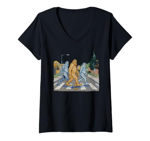 Damen Bigfoot Tshirt Starry Night Sasquatch Van Gogh Sky Gemälde T-Shirt mit V-Ausschnitt Damen Bigfoot Tshirt Starry Night Sasquatch Van Gogh Sky Gemälde T-Shirt mit V-Ausschnitt von Bigfoot Geschenk Starry Night Sasquatch Van Gogh