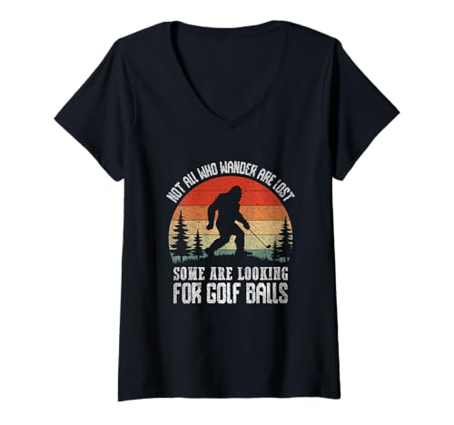 Damen Not All Who Wander Are Lost Golfbälle T-Shirt mit V-Ausschnitt Damen Not All Who Wander Are Lost Golfbälle T-Shirt mit V-Ausschnitt von Bigfoot Golf Enthusiast Humor