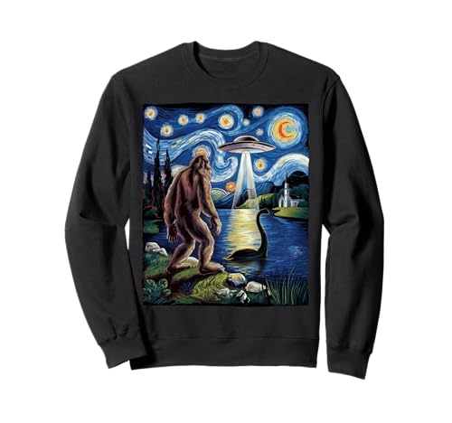 Bigfoot Sasquatch Loch Ness Sternennacht Geschenke Männer Frauen Kinder Sweatshirt von Bigfoot Loch Ness Apparel Gifts Graphic Tees