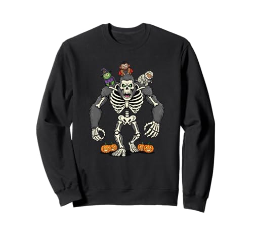Bigfoot Skelett Mumie Hexe Halloween Kinder Herren Damen Sweatshirt von Bigfoot Lovers Cute Halloween Outfits for Boy Girl
