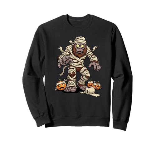 Lustiger Bigfoot Mummy Kürbis Halloween Kinder Herren Damen Sweatshirt von Bigfoot Lovers Cute Halloween Outfits for Boy Girl