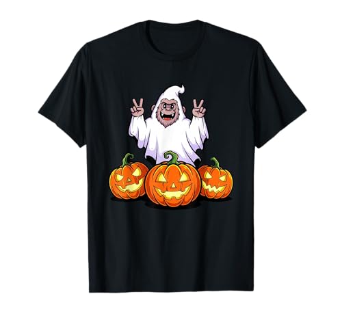 Lustiger Bigfoot Ghost Pumpkin Boo Halloween Kinder Herren Damen T-Shirt von Bigfoot Lovers Halloween Ghost Pumpkin Outfits