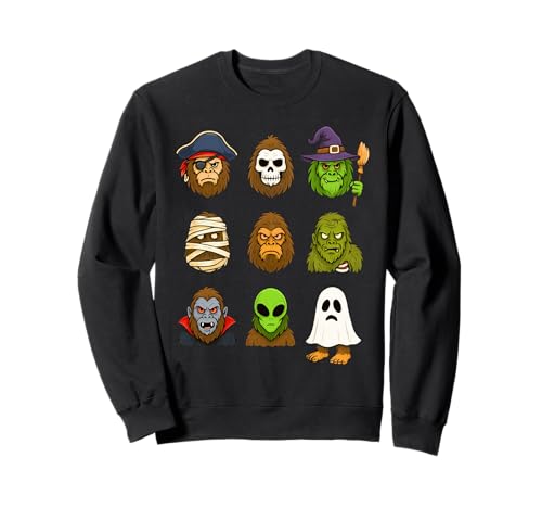 Halloween Bigfoot Skelett Zombie Mama Geist Hexe Vampir Sweatshirt von Bigfoot Skeleton Zombie Mummy Ghost Halloween