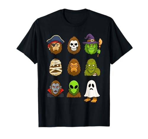 Halloween Bigfoot Skelett Zombie Mama Geist Hexe Vampir T-Shirt von Bigfoot Skeleton Zombie Mummy Ghost Halloween