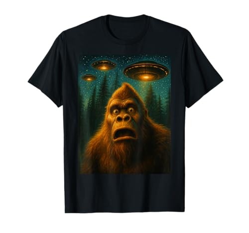 Bigfoot Sasquatch Alien UFO Sternennacht Geschenke Männer Frauen Kinder T-Shirt von Bigfoot Suprise Apparel Gifts Graphic Tees