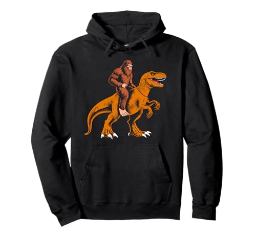 Bigfoot Reiten Dinosaurier Kinder Sasquatch Reiten T Rex Jungen Pullover Hoodie von Bigfoot riding dinosaur T Rex