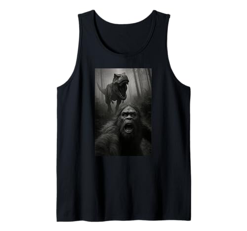 Lustiger Bigfoot Dinosaurier Trex Selfie Jungen Mädchen Kinder Tank Top von BigfootAxis1