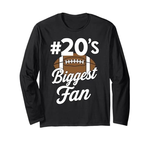 Nummer 20 Biggest Fan Fußball Mama Frau Supporter Sohn Cheer Langarmshirt von Biggest Football Fan Number Apparel