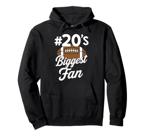 Nummer 20 Biggest Fan Fußball Mama Frau Supporter Sohn Cheer Pullover Hoodie von Biggest Football Fan Number Apparel