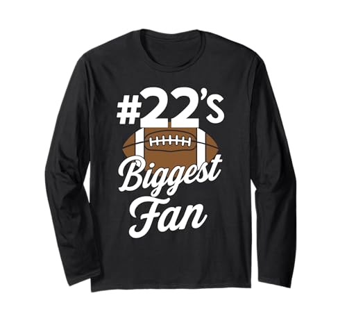 Nummer 22 Biggest Fan Fußball Mama Frau Supporter Sohn Cheer Langarmshirt von Biggest Football Fan Number Apparel
