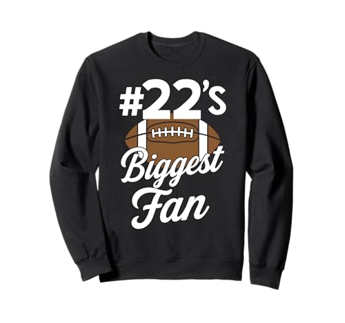 Nummer 22 Biggest Fan Fußball Mama Frau Supporter Sohn Cheer Sweatshirt von Biggest Football Fan Number Apparel