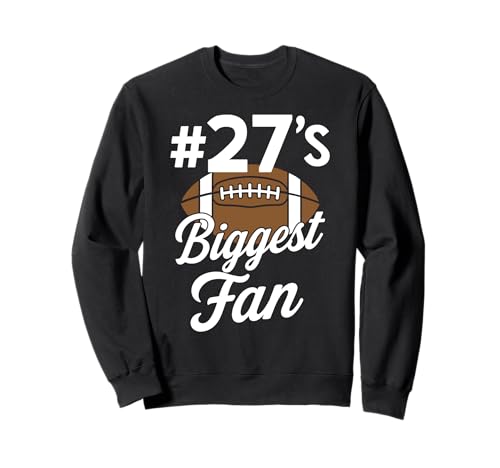 Nummer 27 Biggest Fan Fußball Mama Frau Supporter Sohn Cheer Sweatshirt von Biggest Football Fan Number Apparel