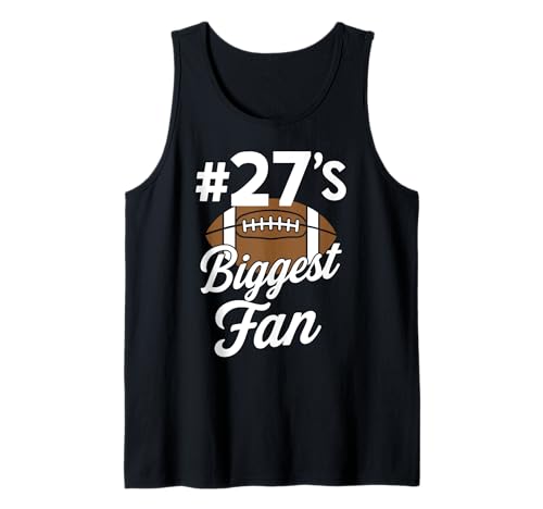Nummer 27 Biggest Fan Fußball Mama Frau Supporter Sohn Cheer Tank Top von Biggest Football Fan Number Apparel