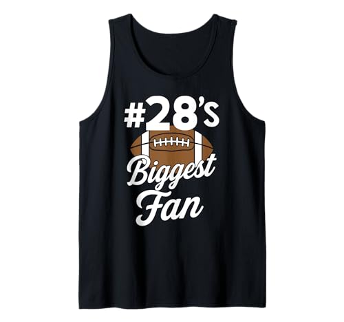 Nummer 28 Biggest Fan Fußball Mama Frau Supporter Sohn Cheer Tank Top von Biggest Football Fan Number Apparel