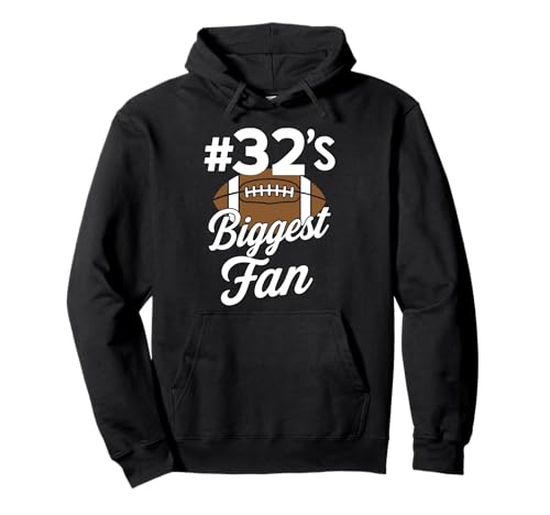 Nummer 32 Biggest Fan Fußball Mama Frau Supporter Sohn Cheer Pullover Hoodie von Biggest Football Fan Number Apparel