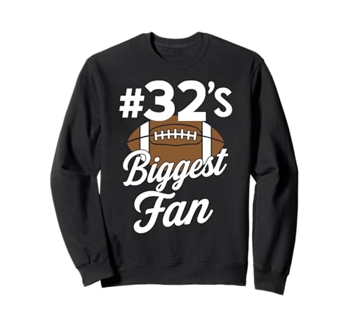 Nummer 32 Biggest Fan Fußball Mama Frau Supporter Sohn Cheer Sweatshirt von Biggest Football Fan Number Apparel