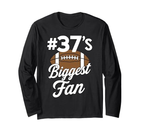 Nummer 37 Biggest Fan Fußball Mama Frau Supporter Sohn Cheer Langarmshirt von Biggest Football Fan Number Apparel