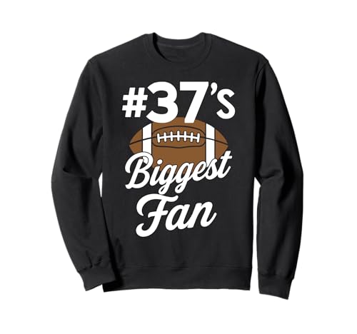 Nummer 37 Biggest Fan Fußball Mama Frau Supporter Sohn Cheer Sweatshirt von Biggest Football Fan Number Apparel