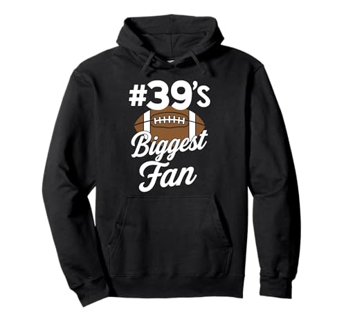 Nummer 39 Biggest Fan Fußball Mama Frau Supporter Sohn Cheer Pullover Hoodie von Biggest Football Fan Number Apparel