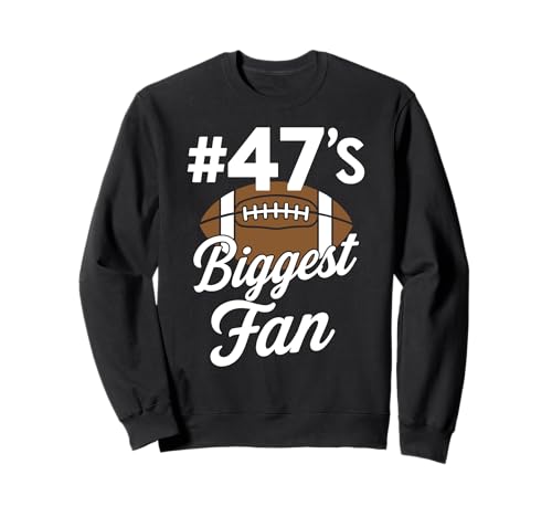 Nummer 47 Biggest Fan Fußball Mama Frau Supporter Sohn Cheer Sweatshirt von Biggest Football Fan Number Apparel