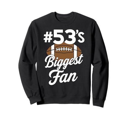 Nummer 53 Biggest Fan Fußball Mama Frau Supporter Sohn Cheer Sweatshirt von Biggest Football Fan Number Apparel