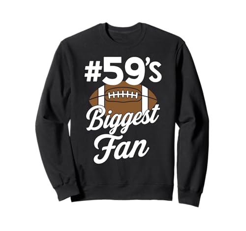 Nummer 59 Biggest Fan Fußball Mama Frau Supporter Sohn Cheer Sweatshirt von Biggest Football Fan Number Apparel