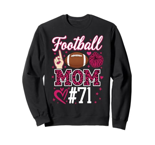 Nummer 71 Biggest Fan Fußball Mama Frau Supporter Sohn Cheer Sweatshirt von Biggest Football Fan Number Apparel