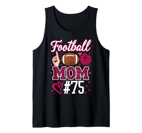 Nummer 75 Biggest Fan Fußball Mama Frau Supporter Sohn Cheer Tank Top von Biggest Football Fan Number Apparel