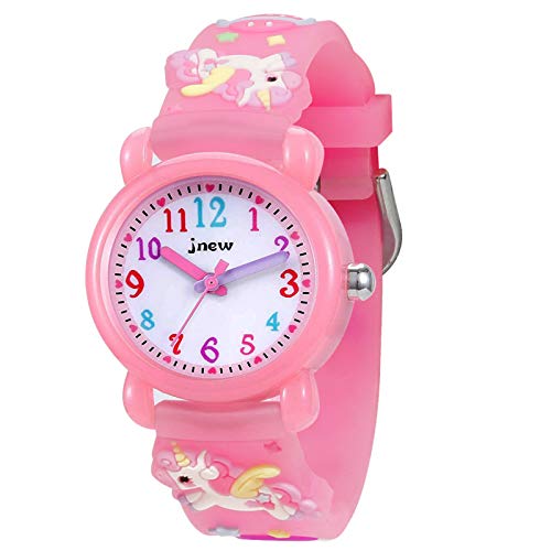 Bigmeda Armbanduhr für Kinder Jungen und Mädchen, 30M wasserdichte Analog Quarzuhr, 3D Cute Cartoon Uhr, Digitale Kinderuhr mit Silikon Armband (Einhorn) von Bigmeda