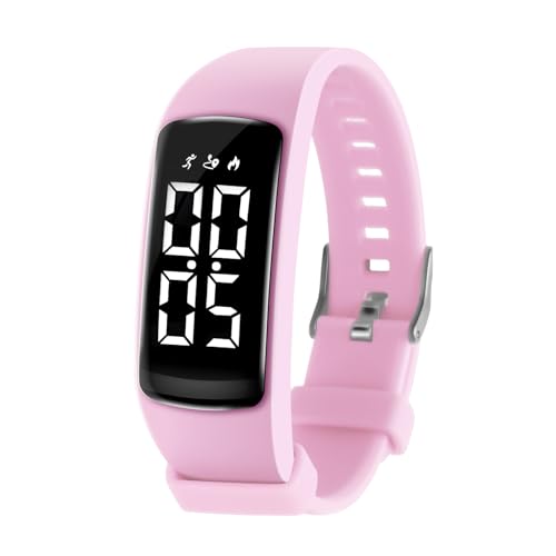 Bigmeda Kinder Armbanduhr Digitaluhr Vibrationswecker Schlafüberwachung Geeignet für Jungen und Mädchen 10-16 Jahren (Rosa) von Bigmeda