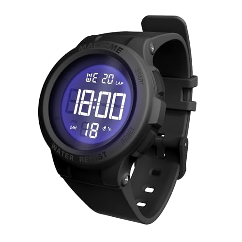 Bigmeda Uhren für Kinder Mädchen Jungen 50 M Wasserdicht Sports Outdoor Digitaluhr Kinder Armbanduhr mit Wecker/Stoppuhr/EL-backLicht/Datum (Macaron Schwarz) von Bigmeda