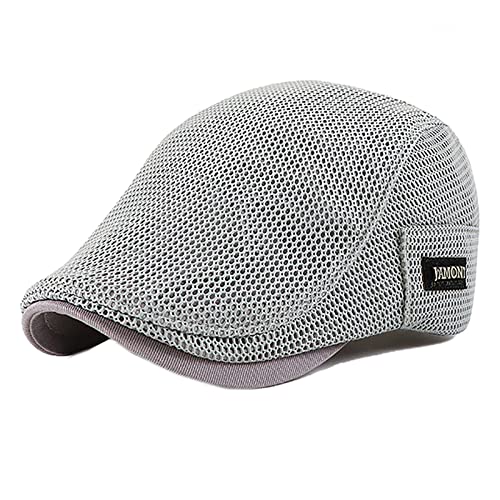 Herren Schiebermütze Retro Schirmmützen Barett Cap,Newsboy Sportmütze Flatcap Beret Baskenmütze, Flatmütze Einstellbare Cabbie Gatsby Cap von Bigoco