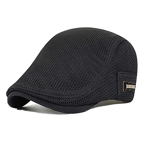 Herren Schiebermütze Retro Schirmmützen Barett Cap,Newsboy Sportmütze Flatcap Beret Baskenmütze, Flatmütze Einstellbare Cabbie Gatsby Cap von Bigoco